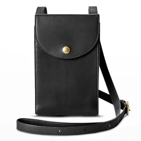 Shinola Little Birdy Wallet Crossbody Bag in black - Picture 1 of 12